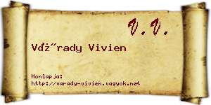 Várady Vivien névjegykártya